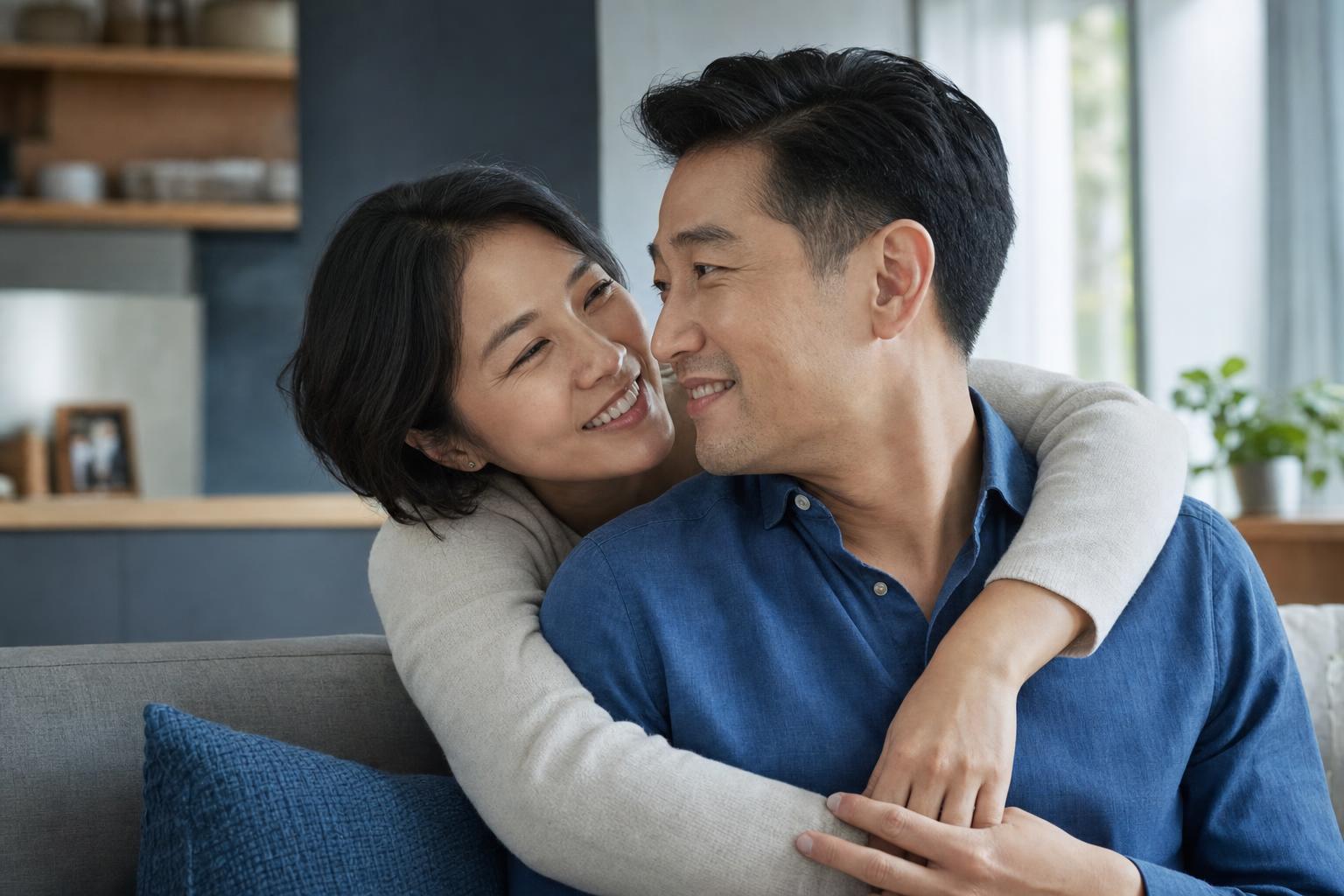 Asian couple at home in Singapore — men's sexual health