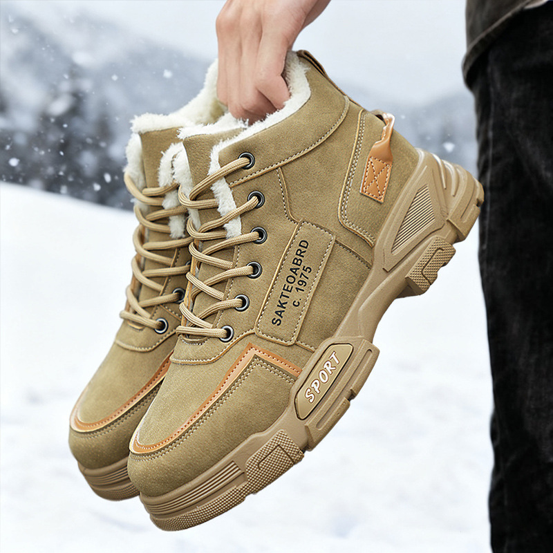 Gefütterte Herren-Winterstiefel, rutschfest und warm
