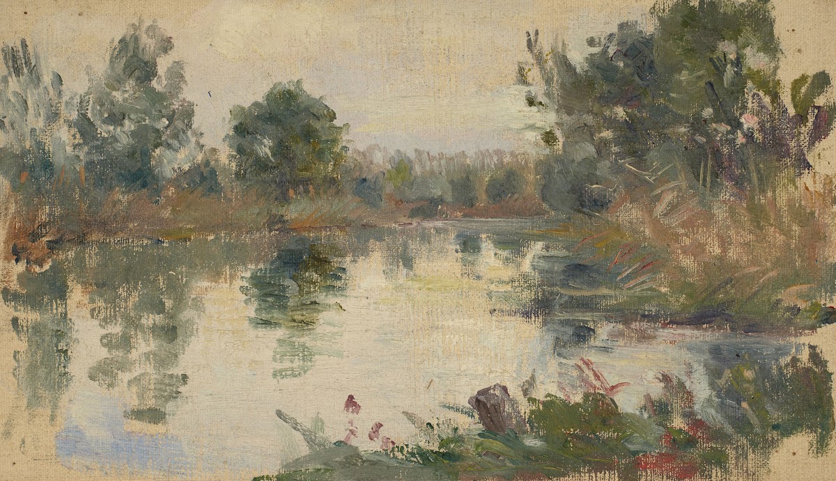 Paysage lacustre au cours deau