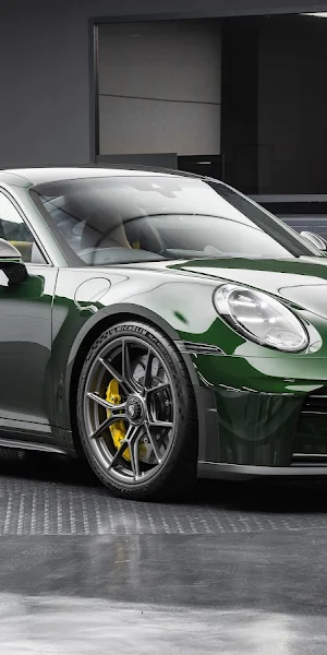 Porsche, Sports Car, Green, Automotive 8K Wallpaper Background