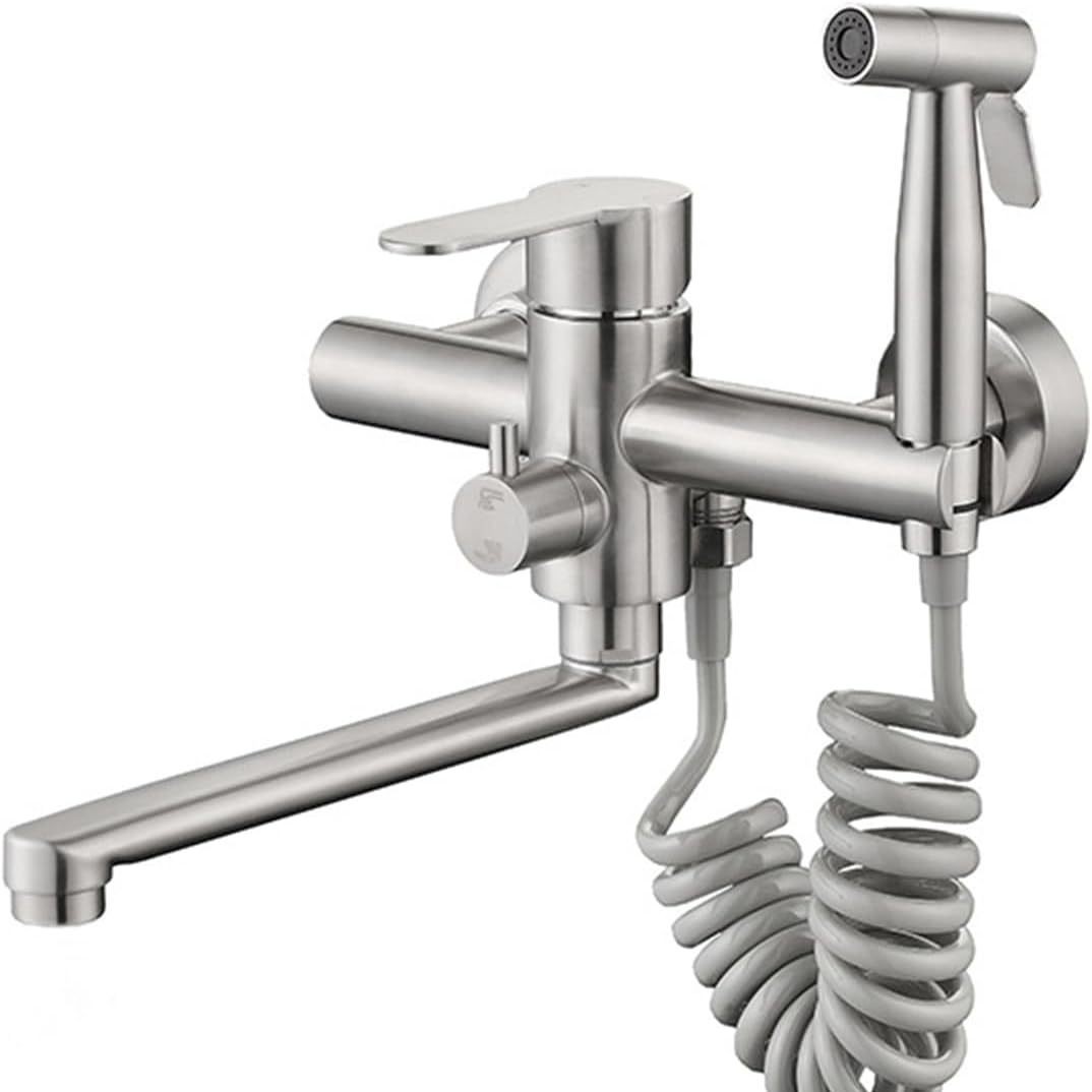 Wall-mounted mixer tap with swivel spout