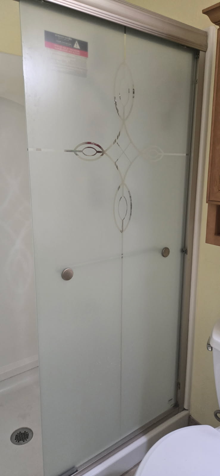 Sliding glass shower doors — after