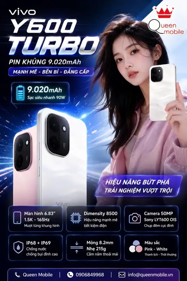 Vivo Y600 Turbo lộ cấu hình gây choáng với pin 9.020mAh 😲💥 #vivoY600Turbo #vivo #Dimensity8500 #SmartphonePinKhung #Ti