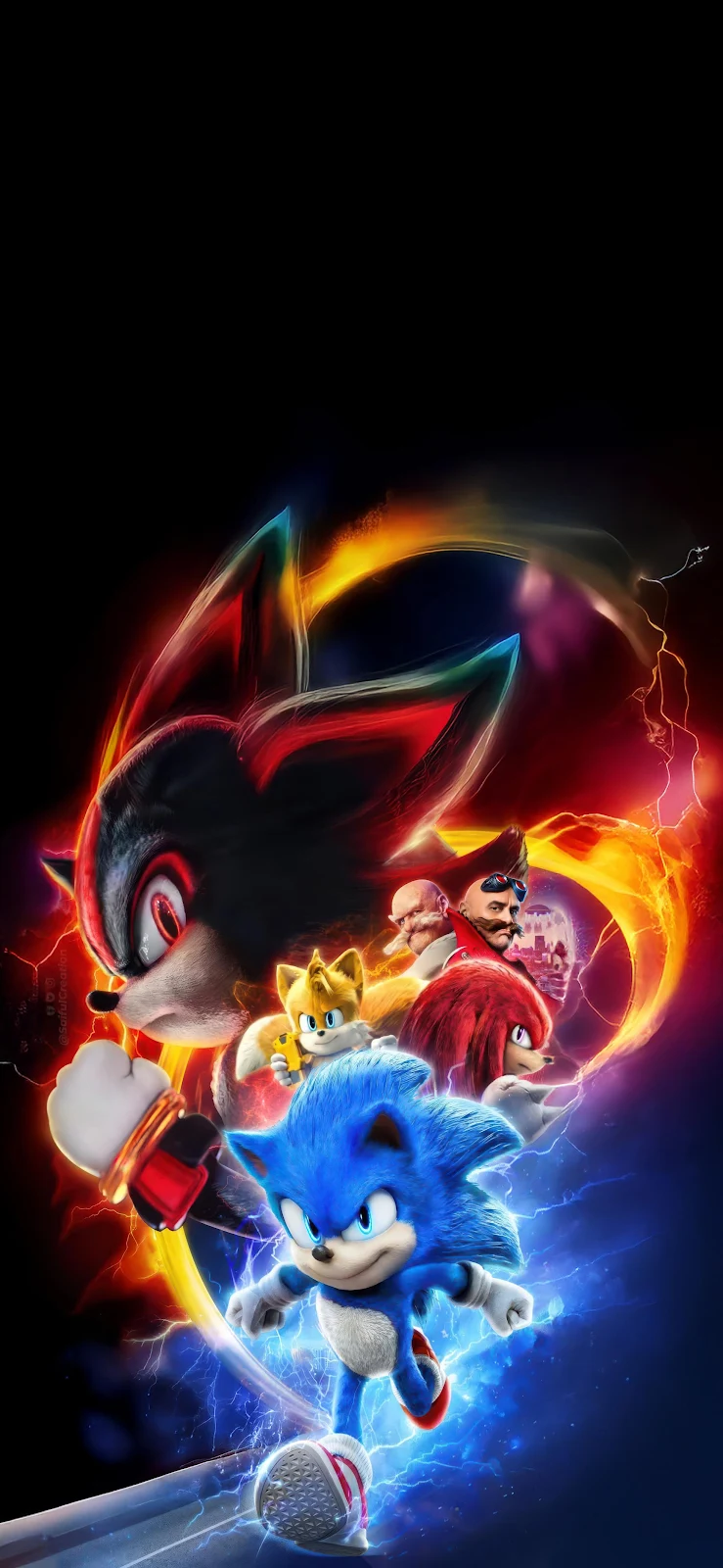 Sonic Movie 3 Characters Art - Digital Movie Art 2K iPhone Wallpaper (1956x4236)