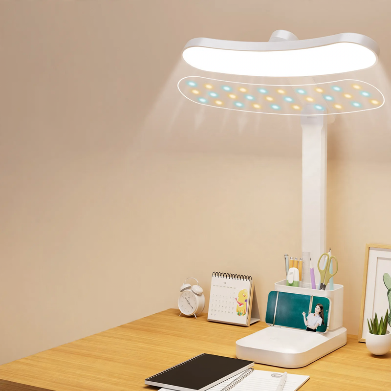 LED-Schreibtischlampe mit Stiftehalter und Augenschutz