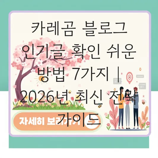 카레곰 블로그 인기글 확인 쉬운 방법