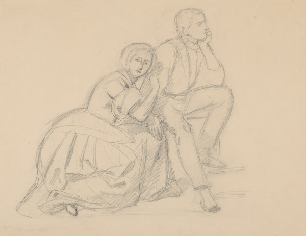 Study of the Prince and a Kneeling Lady for the Painting The Upbringing of Sigis