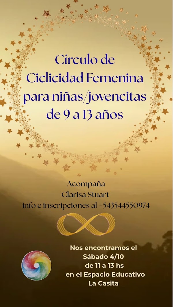 Círculo de Ciclicidad Femenina para niñas jovencitas de 9 a 13 años