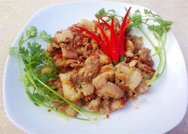 Ba Chỉ Xào Sả Ớt