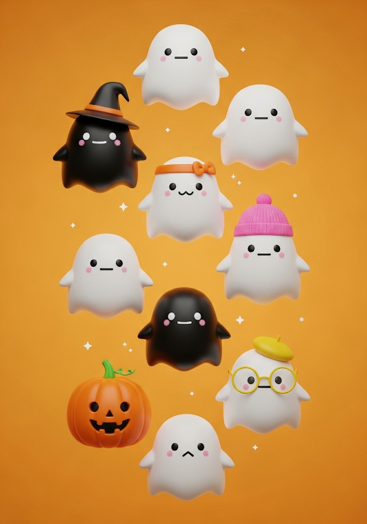 Cute Halloween Ghosts Wallpaper