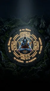 Lord Shiva Meditating Sacred Inscription Wallpaper
