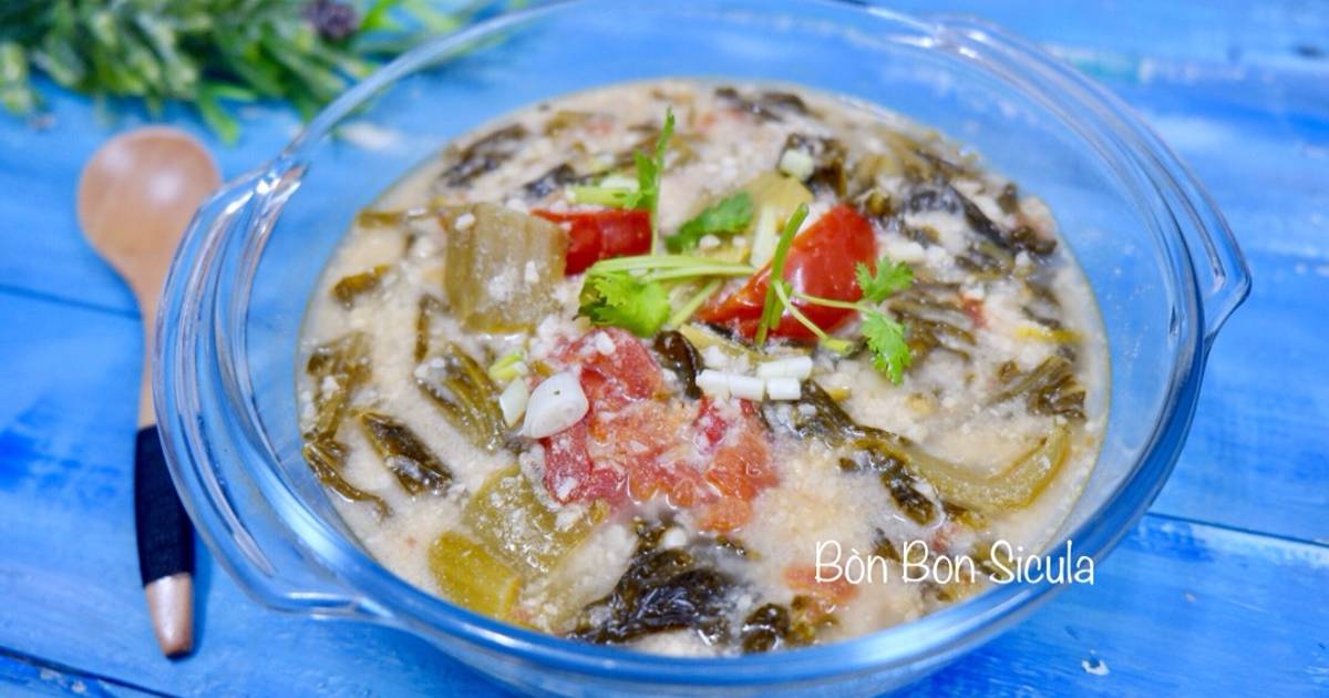 Canh Dưa Cải chua nấu Đậu Phộng