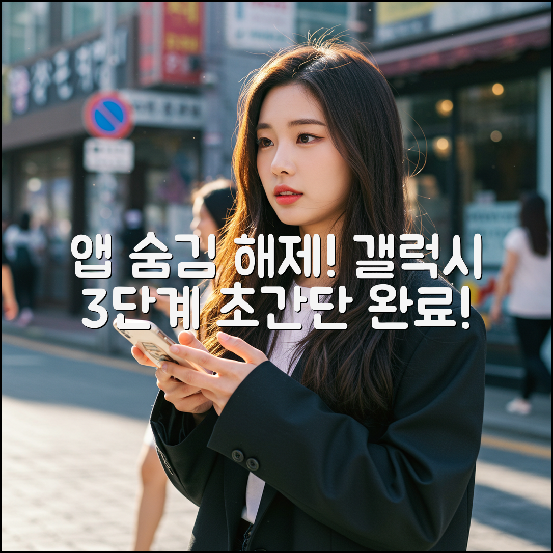 갤럭시 앱 숨기기? 3단계로 쉽게 해제!