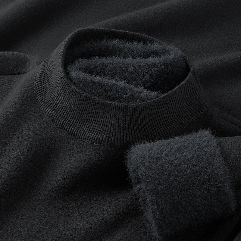 Men's sweater with stand-up collar made of modal wool blend