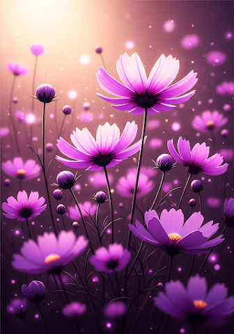 Magical Purple Meadow Flowers