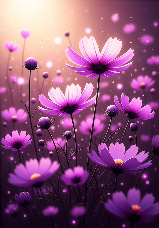 Magical Purple Meadow Flowers