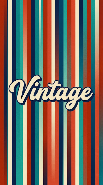 Retro Styled Vertical Stripes with 'Vintage' Script Typography - Free mobile Wallpaper
