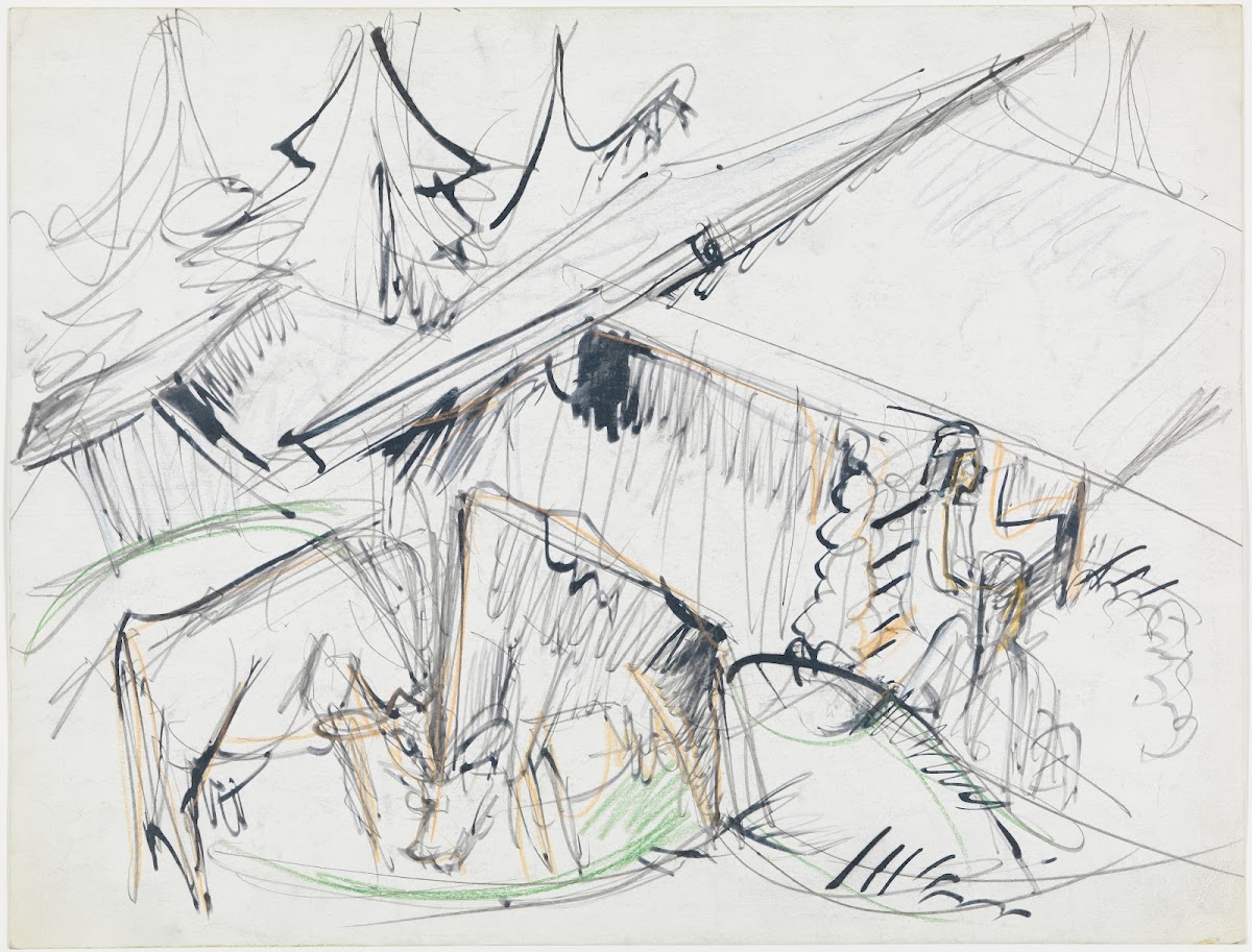 Alphütte mit Kühen Stafelalp ca 1917