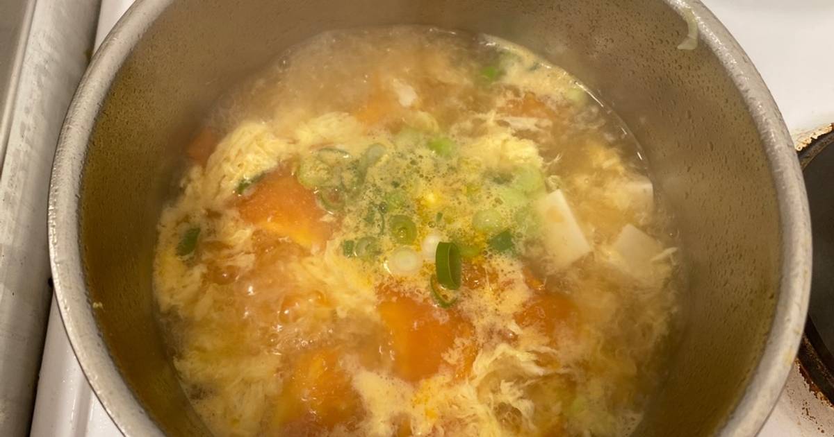 Canh trứng đậu hũ cà chua
