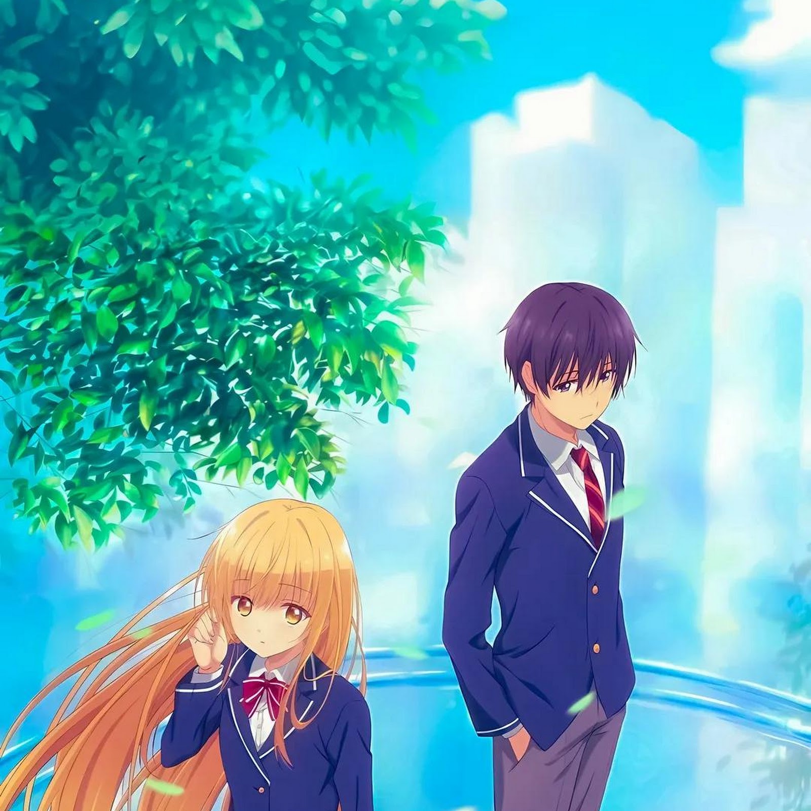 Download Anime, School, Couple, Romance Full HD iPhone