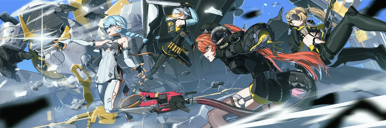 Zenless Zone Zero Battle - Anime Digital Art 5K Wallpaper (9000x3000)