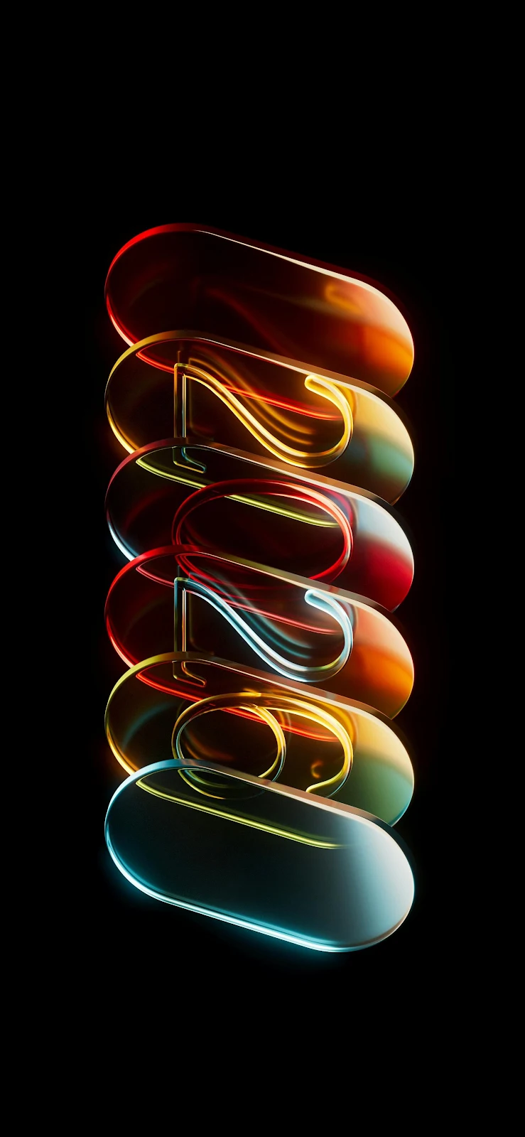 Glowing Glass New Year 2026 - 3D Digital Art 2K iPhone Wallpaper (2021x4378)