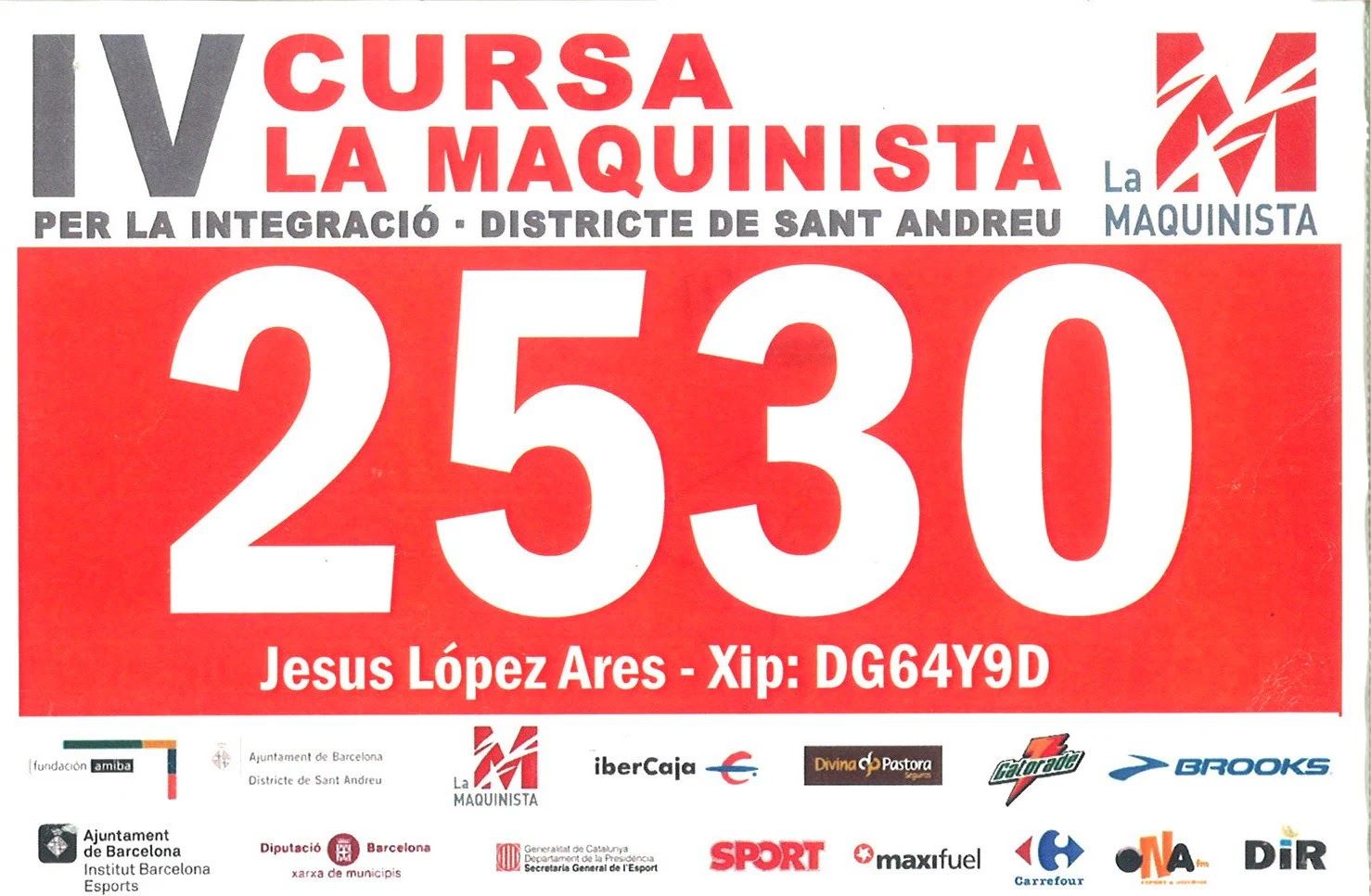 Dorsal de Cursa La Maquinista