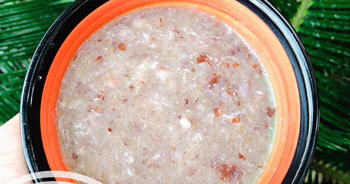 Ăn dặm - Cháo gạo lứt cá diêu hồng bầu