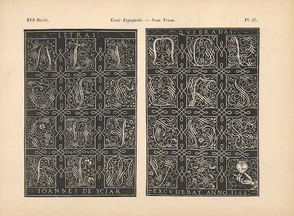 École Espagnole  Juan Yciar   Alphabet  initiales niellées 1895