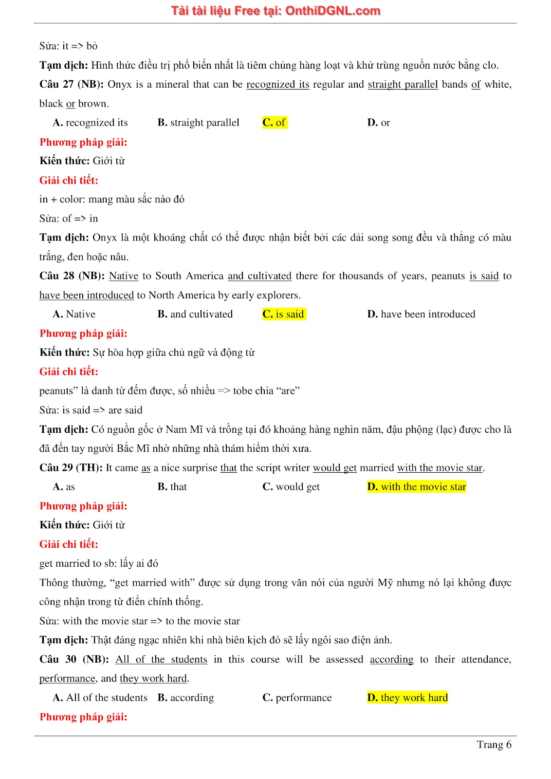 800 bài tập môn Tiếng Anh - Ôn thi ĐGNL ĐHQG TP HCM Phần 10