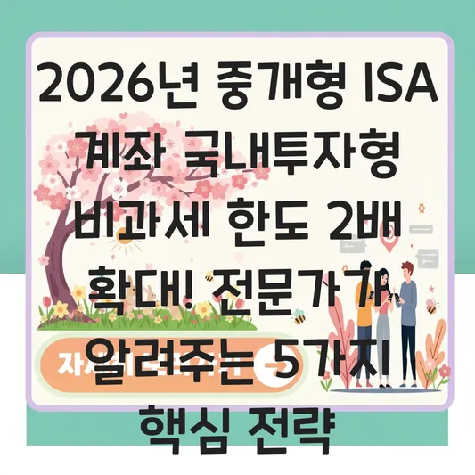 중개형 ISA 계좌 국내투자형 비과세 한도 확대 및 의무 가입 기간 혜택 정리 대표 이미지