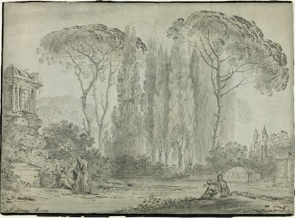 Mourners in a Graveyard