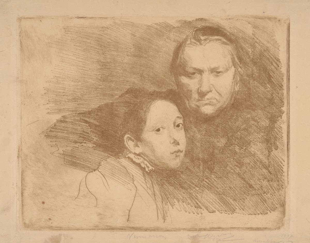 Mrs Kowalska with her daughter 1907