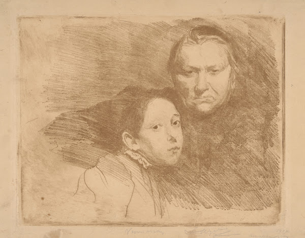 Mrs Kowalska with her daughter 1907