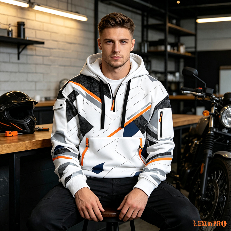 AOP TBD 3D Half-Zip Sweatshirt - 220g Air Layer Fabric