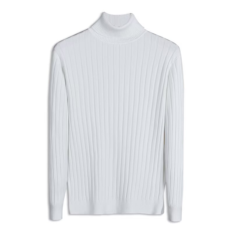 Herren-Strickpullover mit umschlagbarem Stehkragen