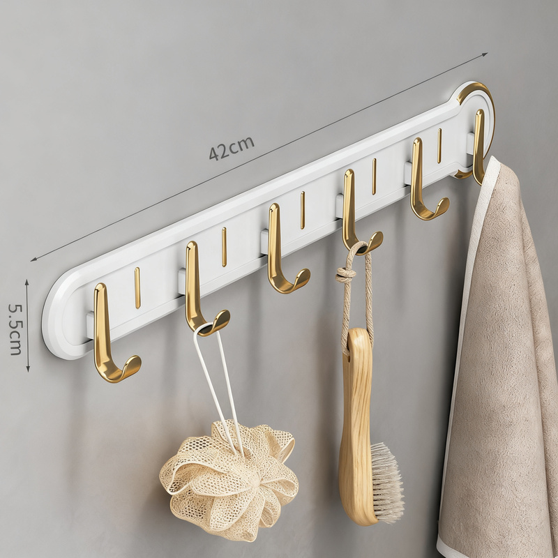 Self-adhesive wall hooks, 6-piece set