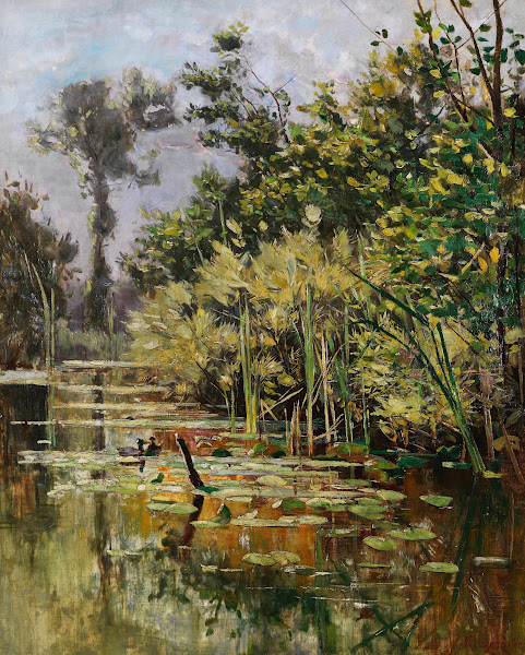 Altwasser mit Enten  Herbst 1881