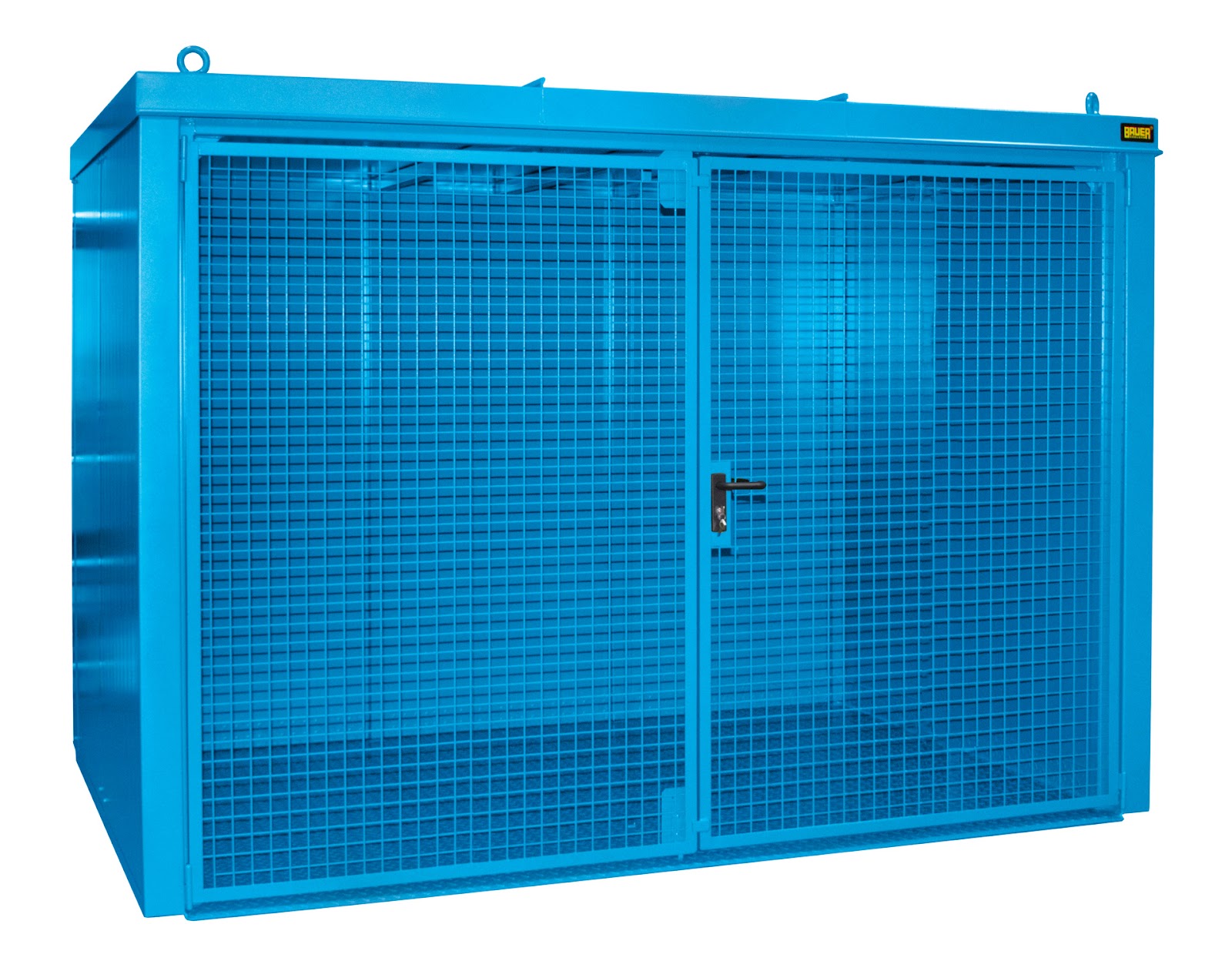 Gasflessen-container GFC-B M4, gelakt, Lichtblauw