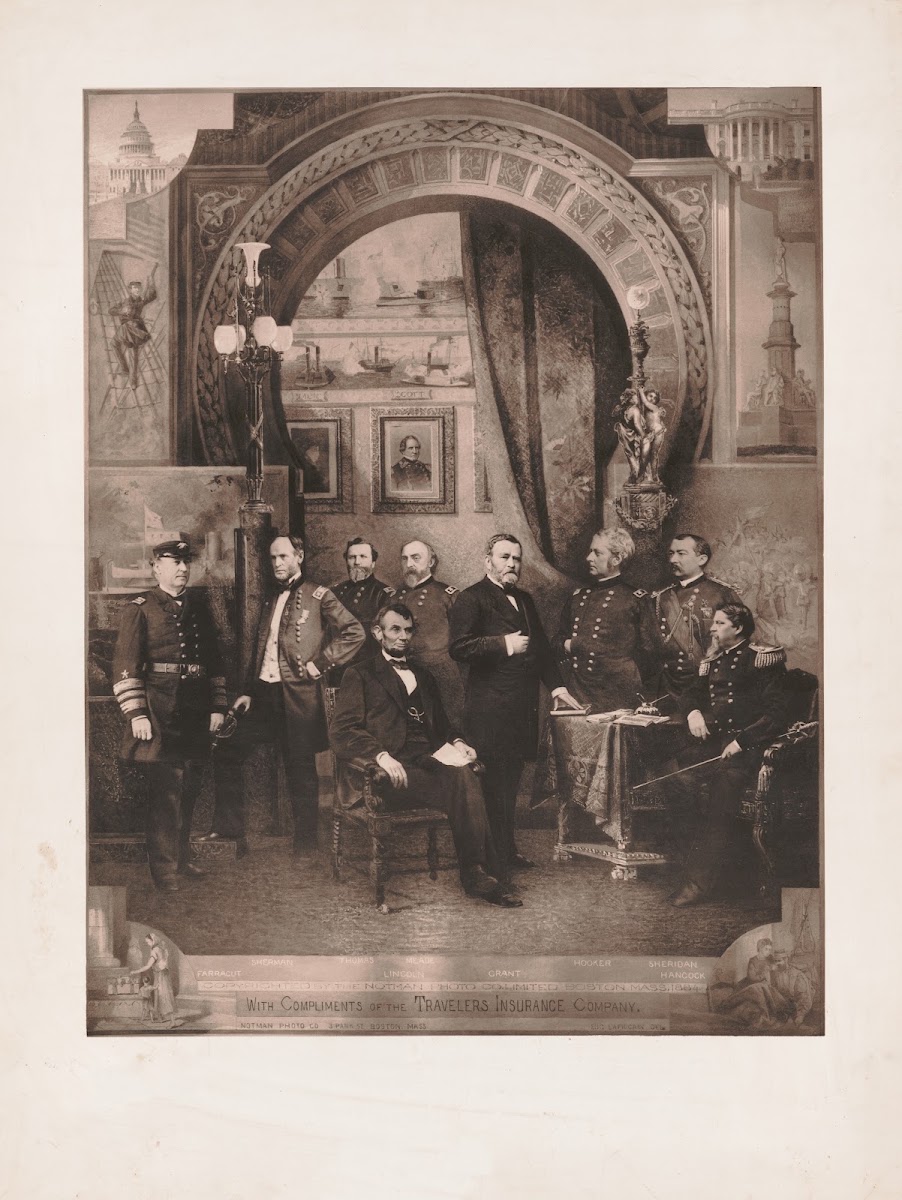 President Abraham Lincoln And His Generals 1884