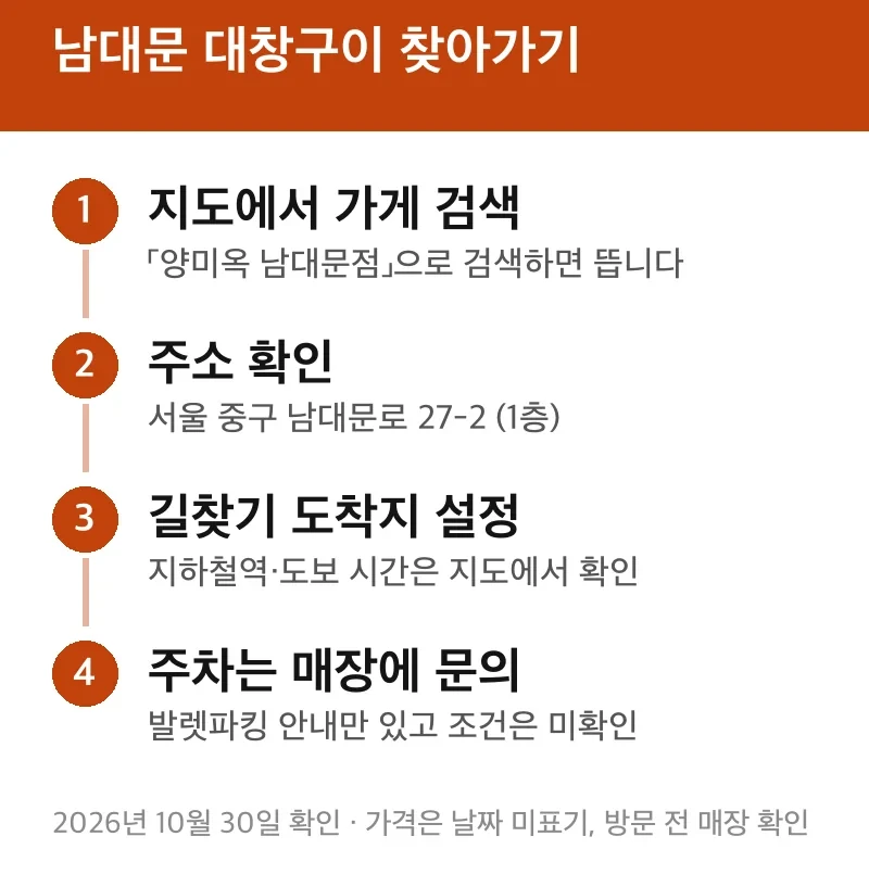 남대문 대창구이 찾아가기