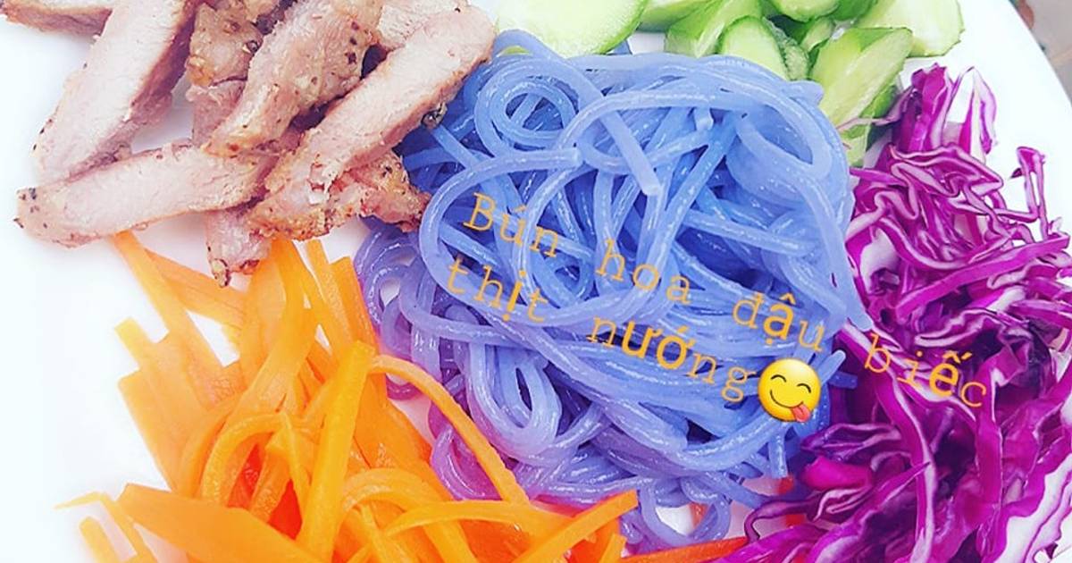 Bún Hoa đậu biếc thịt nướng