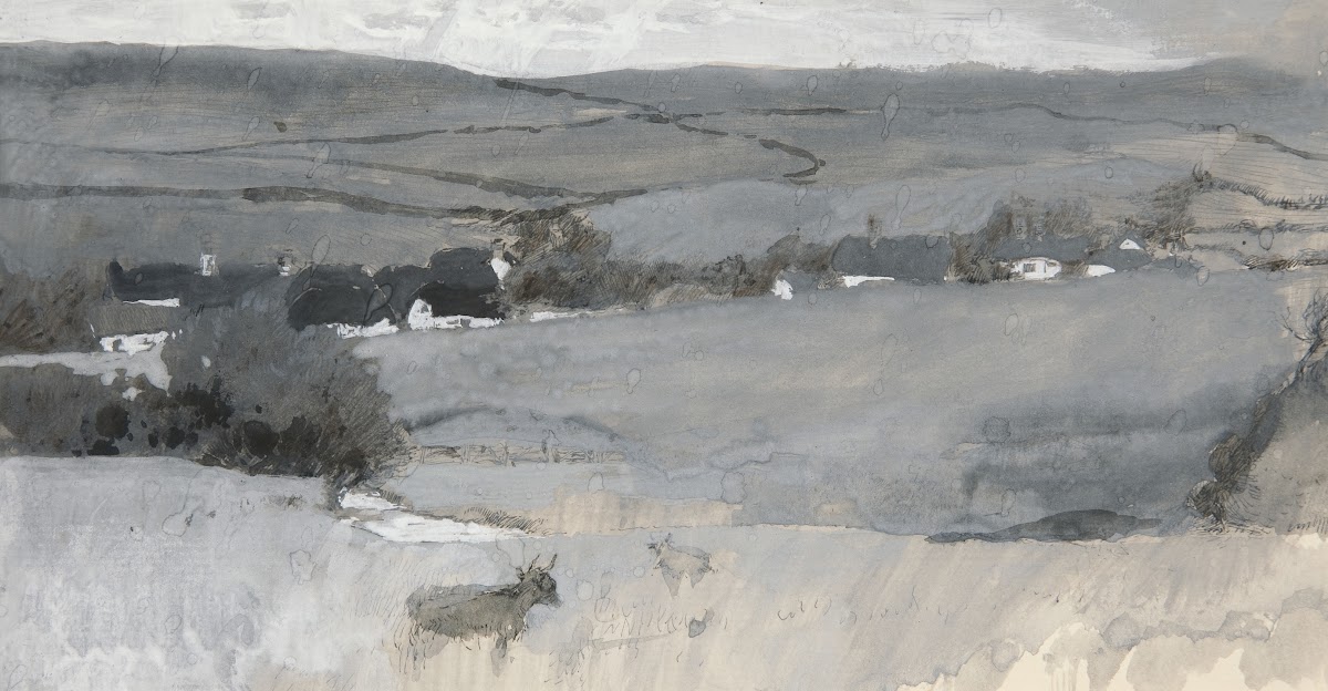 Landscape with cow inforeground 1967