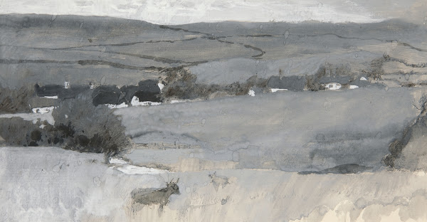Landscape with cow inforeground 1967