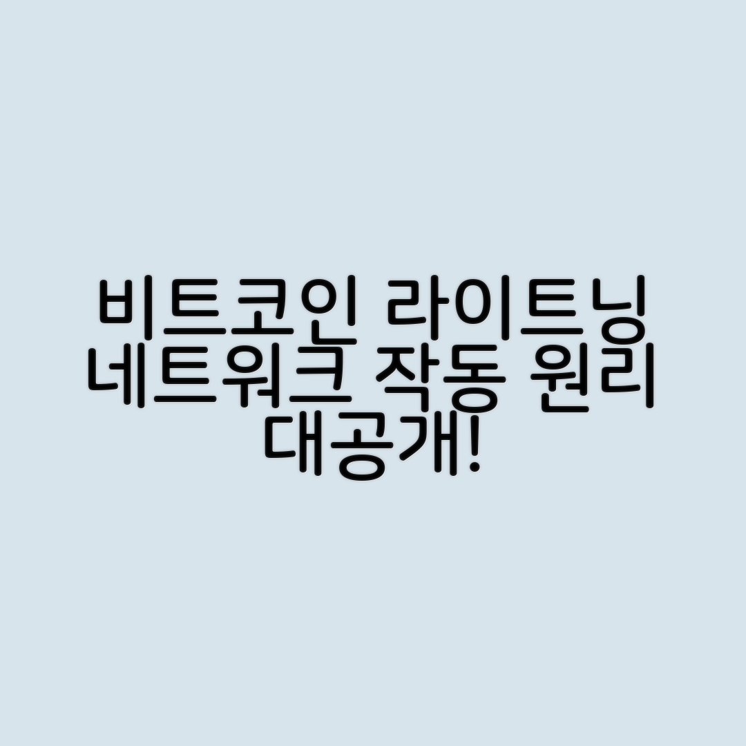비트코인 라이트닝 네트워크 작동 원리