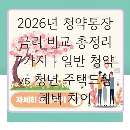 청약통장 금리 비교: 일반 청약 vs 청년 주택드림 청약통장 혜택 차이 대표 이미지