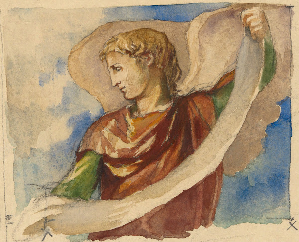 Study for Angel in Decoration of Tower Trinity ChurchBoston ca1876