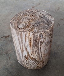 STOOL FULL POLISH — SKU BFP.946.25 | Petrified Wood by PJ Antique Bali