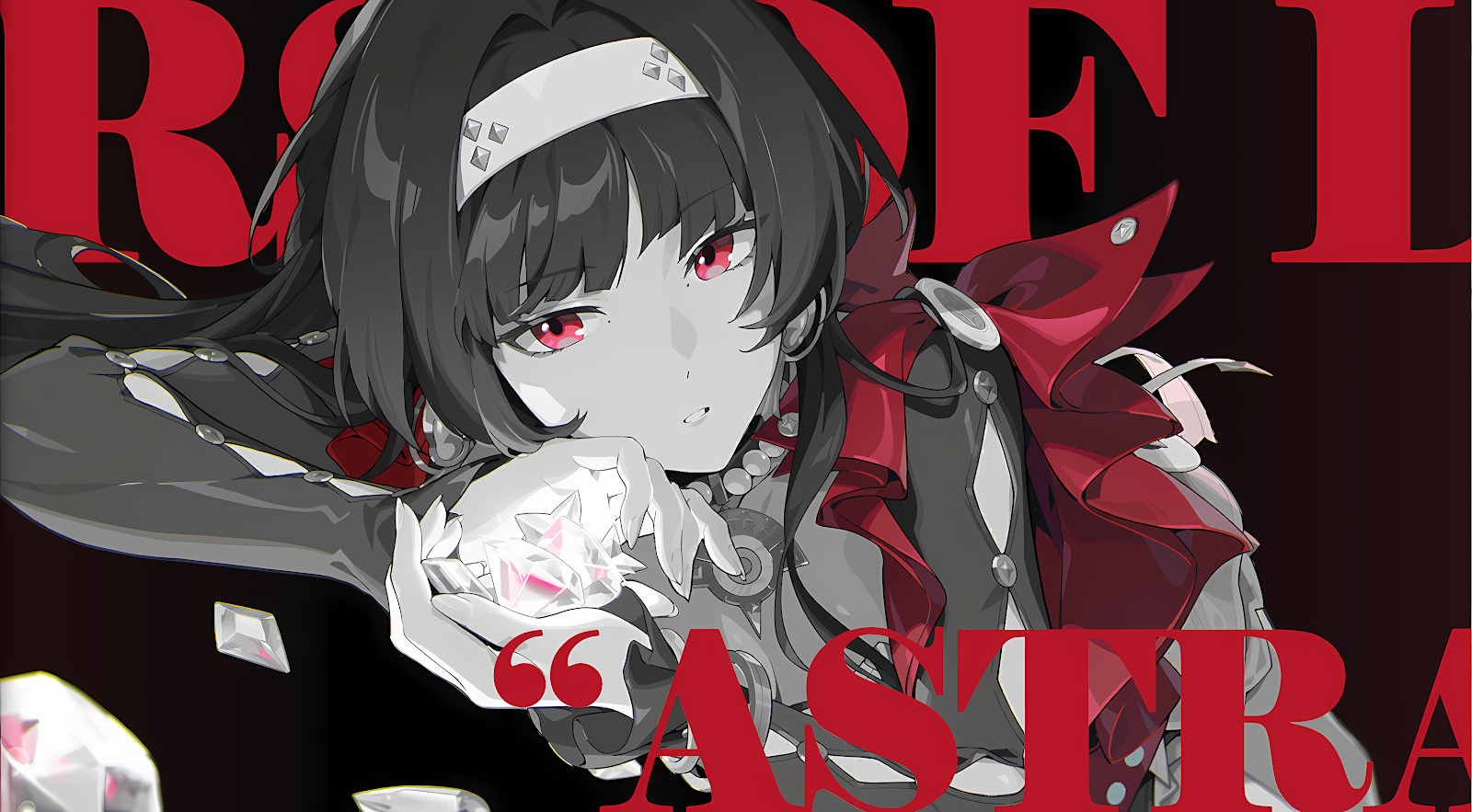 Anime Girl with Red Eyes - Anime Illustration 5K Wallpaper (6352x3504)