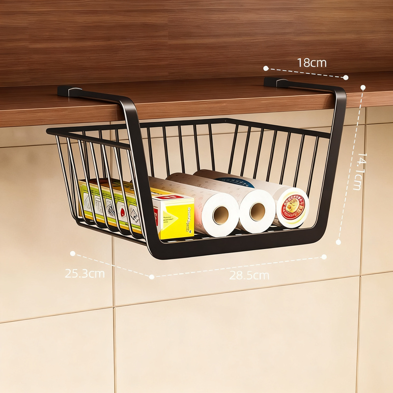 Extendable kitchen shelf made of steel, adjustable